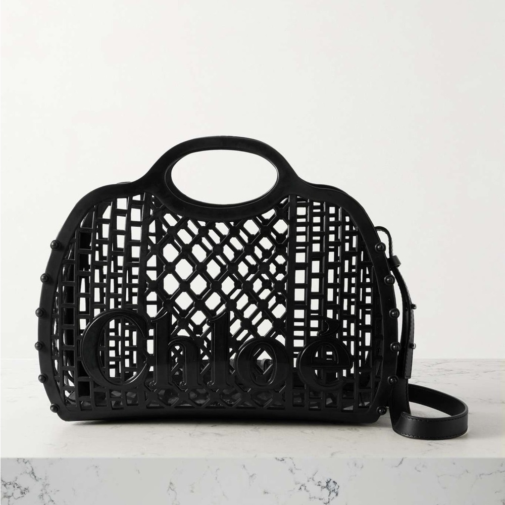 Chloe Cage Black Jelly Tote - Picture 3 of 12